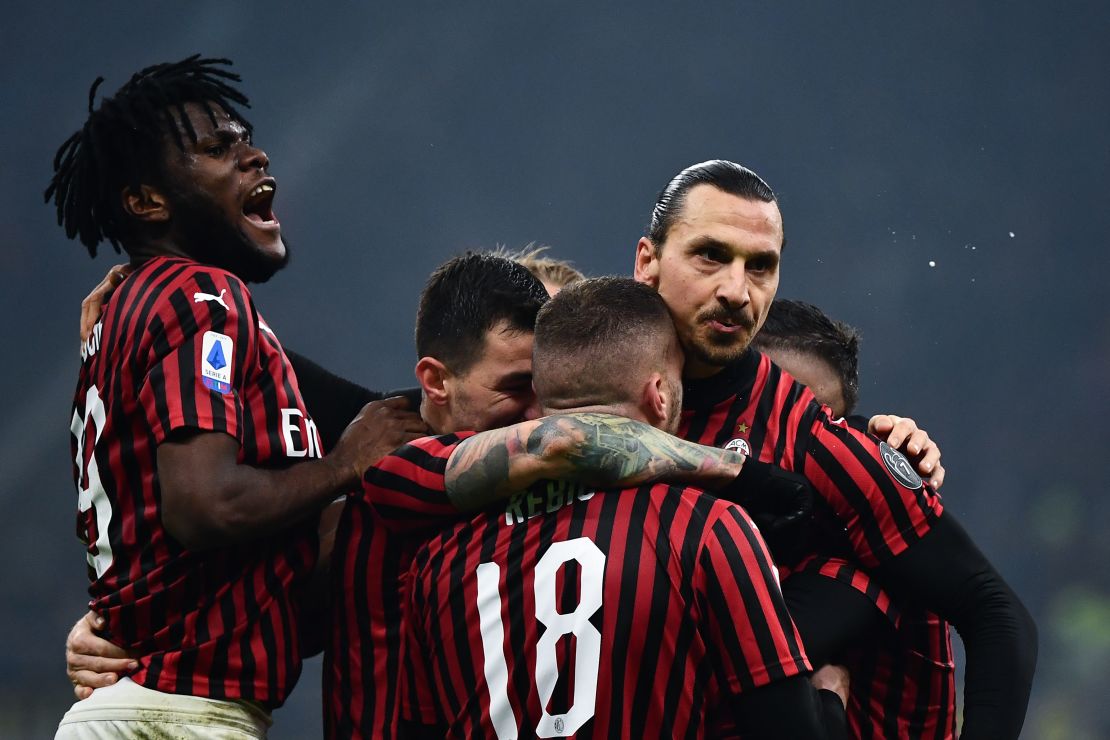 AC Milan's forward Zlatan Ibrahimovic had made it 2-0 before half-time. 