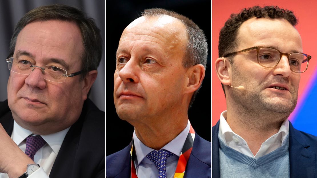 Armin Laschet, Friedrich Merz and Jens Spahn are seen as the leading contenders to replace Angela Merkel, following Annegret Kramp-Karrenbauer's decision to step down as CDU chairwoman.