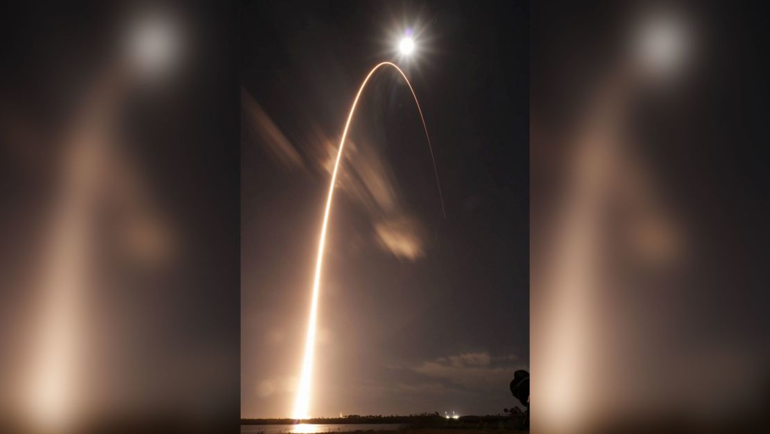 A view of the nighttime launch in February.