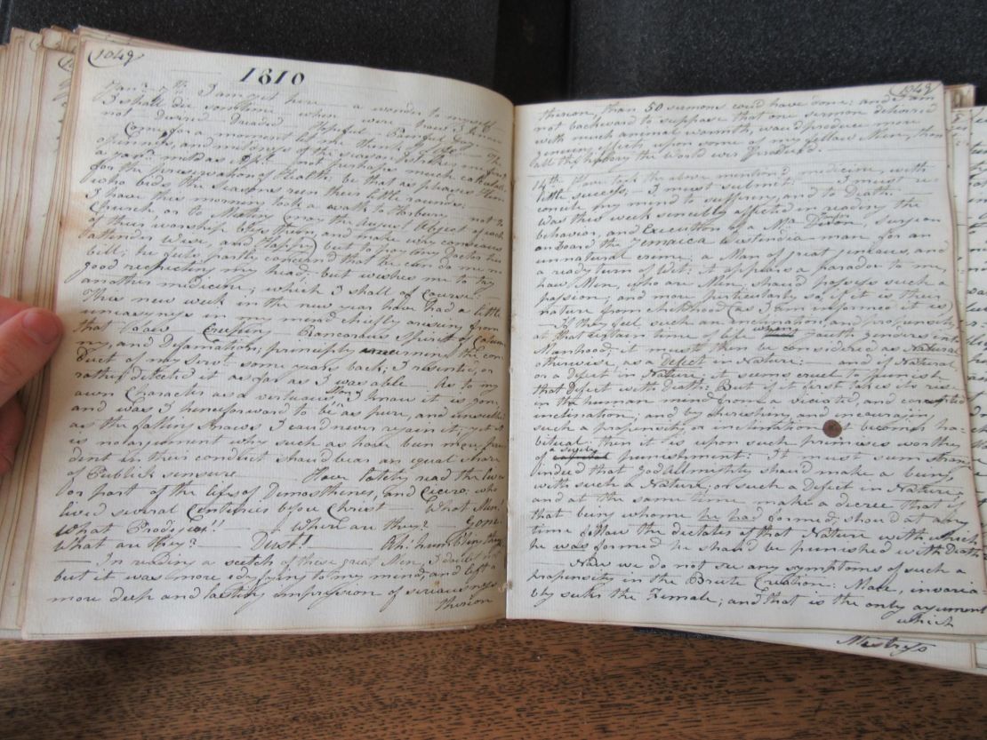 A page of Tomlinson's diary. Credit: The University of Oxford