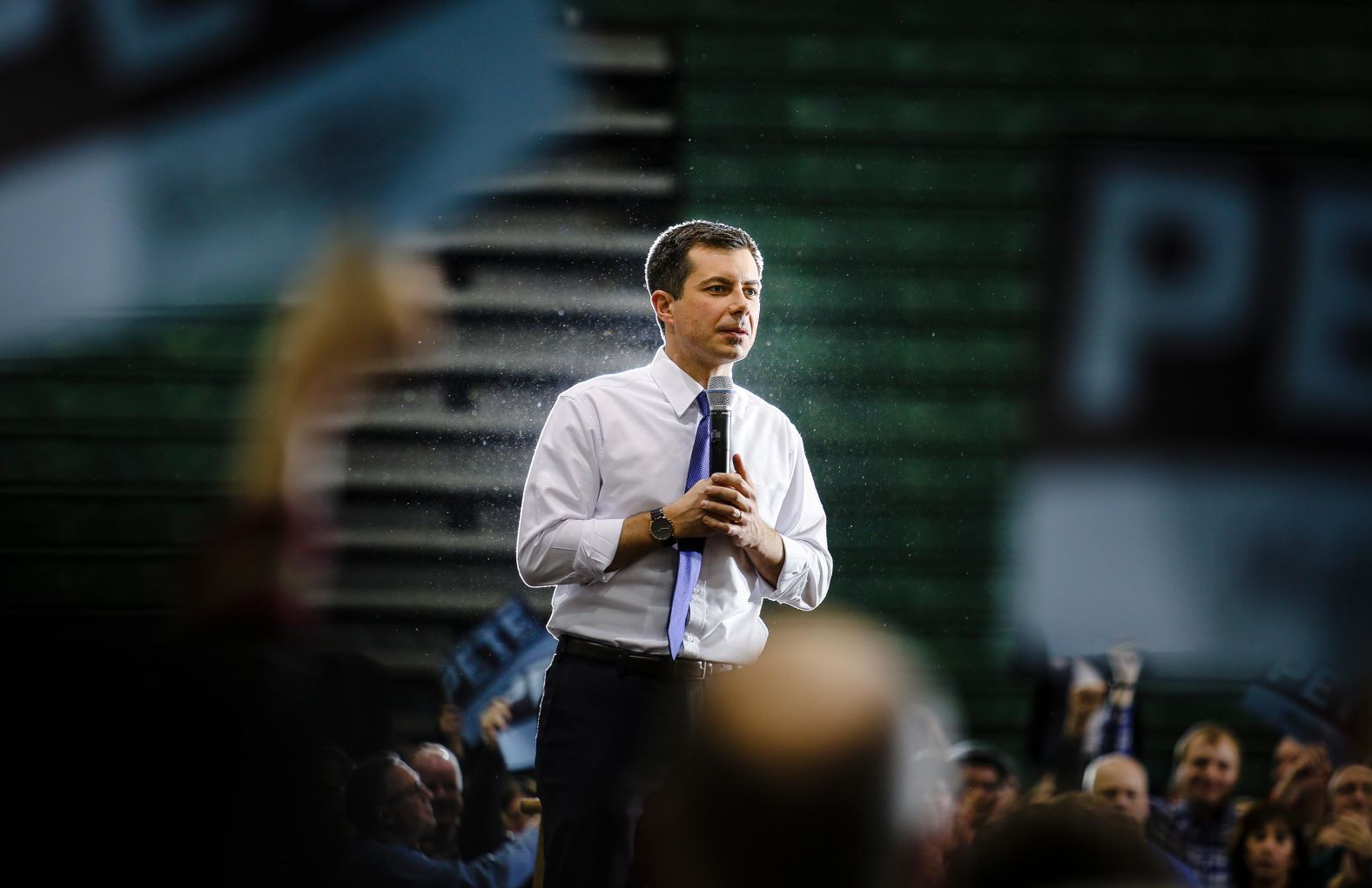 Buttigieg attends a rally in Dover on February 9.
