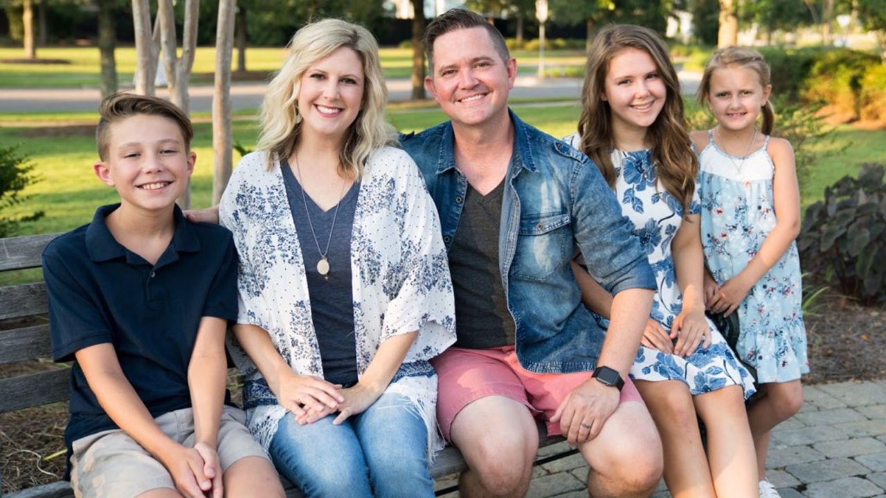Allison and Cory Singleton with their three children, Tate, Ava Love and Zoe (left to right).