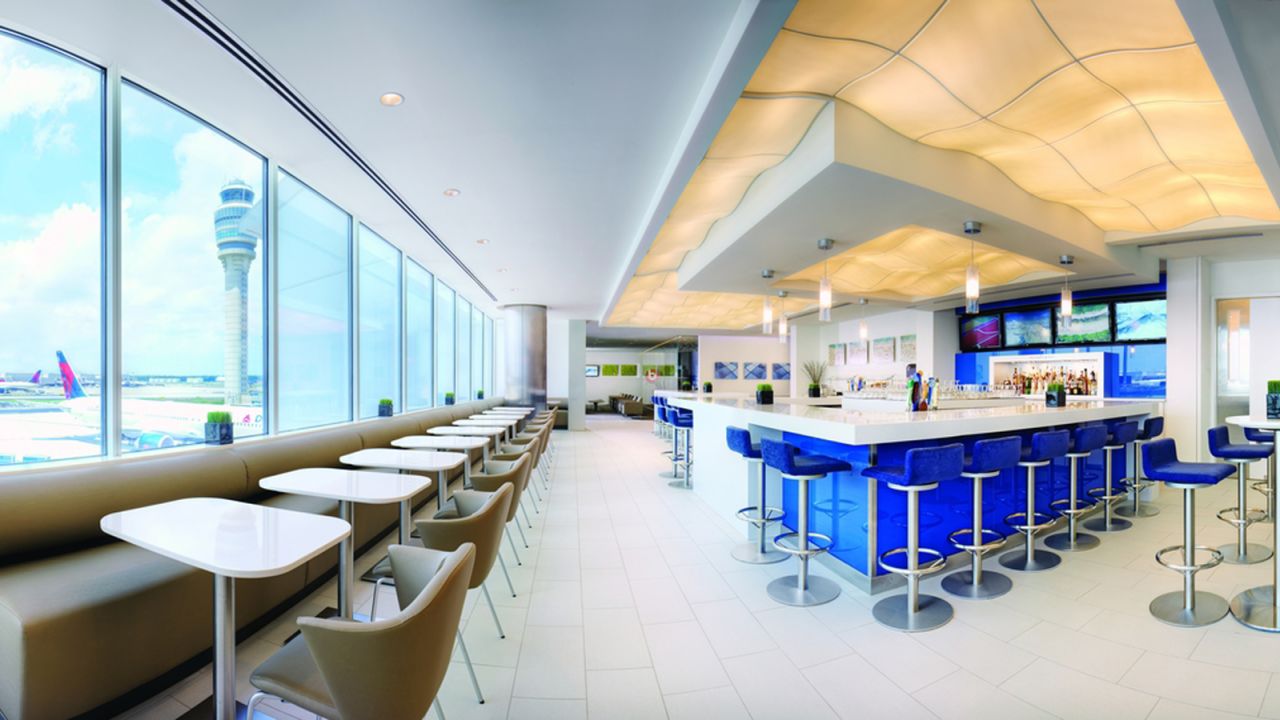 Access Delta Sky Clubs like this one in Atlanta with the Delta Reserve Amex credit card.