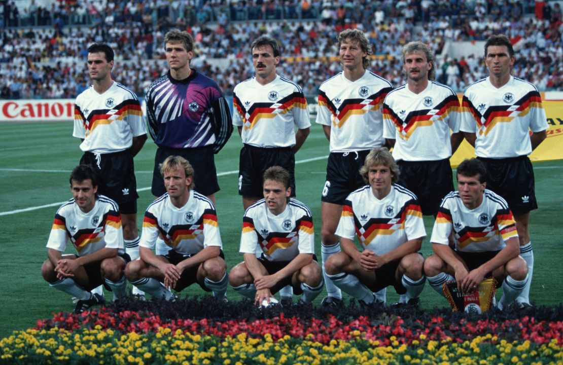 Klinsmann (bottom row, second from the right) won the 1990 FIFA World Cup with West Germany, a feat he was unable to replicate as manager of a unified Germany in 2006.