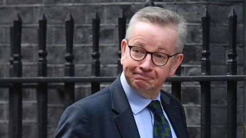 Michael Gove arrives for a meeting of the cabinet at 10 Downing Street.