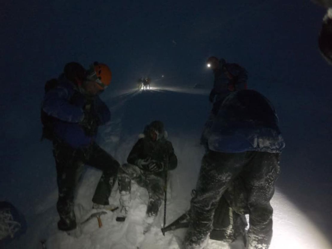 The group was rescued from Ben Nevis, the UK's highest mountain.