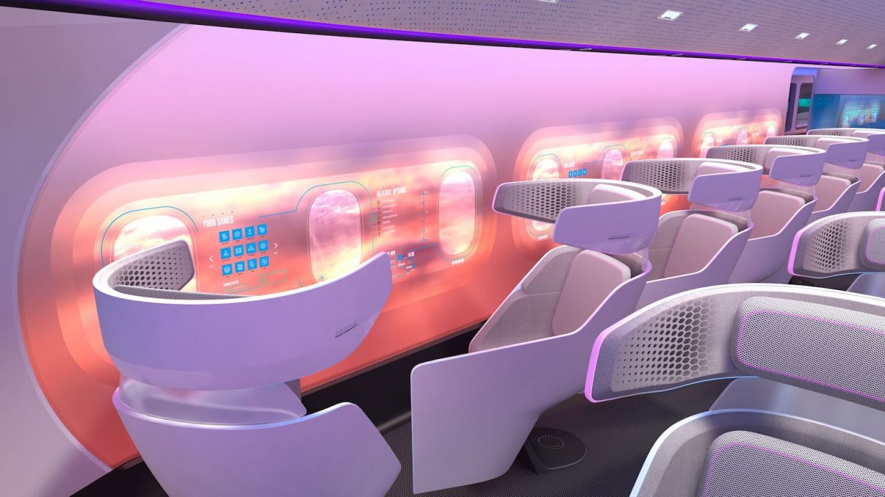 Airbus says its blended-wing planes would open up new possibilities for cabin design. 