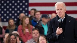 Democratic presidential candidate and former Vice President Joe Biden speaks during a campaign rally, Sunday, Feb. 9, 2020, in Hudson, N.H. (AP Photo/Mary Altaffer)
