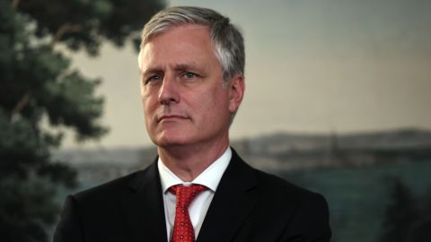 National Security adviser Robert OBrien listens as President Donald Trump speaks about Syria at the White House in October 2019.