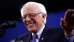 Democratic presidential candidate Sen. Bernie Sanders, I-Vt., speaks to supporters at a primary night election rally in Manchester, N.H., Tuesday, Feb. 11, 2020.