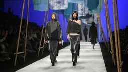 Models showcase designs on the runway during the Ji Cheng Collection show on day 8 of Shanghai Fashion Week 2019 A/W at the Shanghai Xintiandi Hall A on April 3, 2019 in Shanghai, China. 