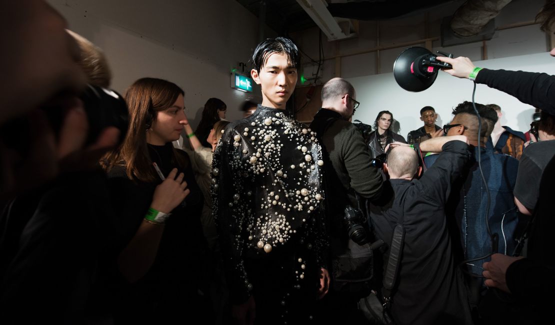 Backstage before the Ximon Lee show at London Fashion Week Men's Autumn/Winter 2017.