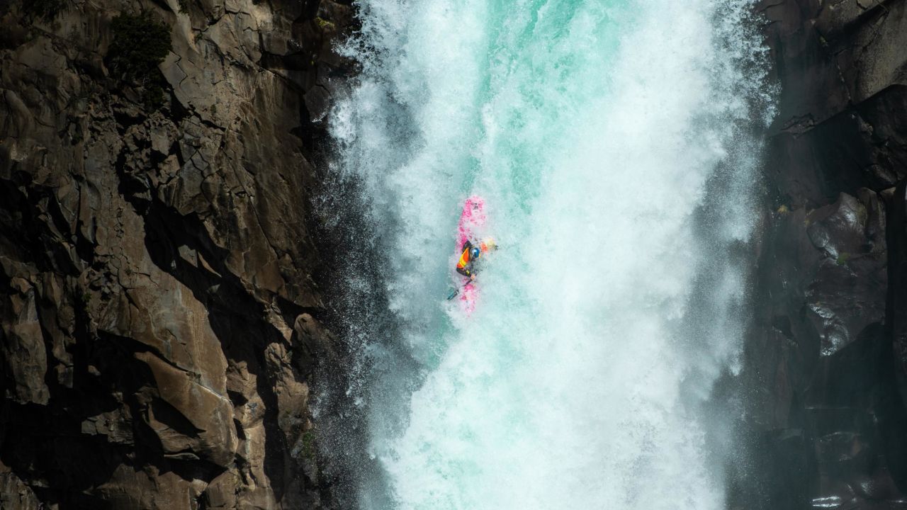 Dane Jackson drops a large waterfall on the Salte Maule river.