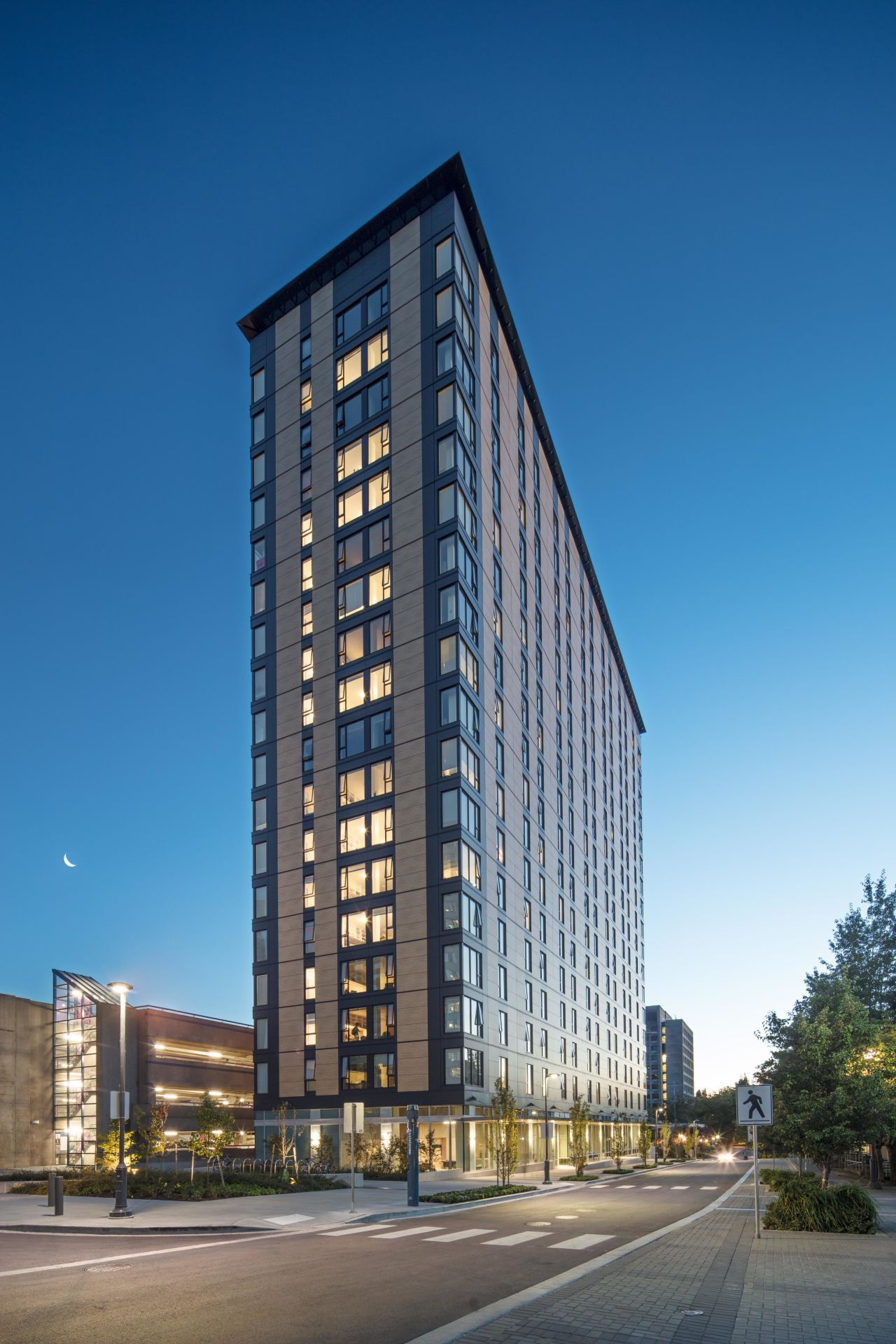 Designed by Acton Ostry Architects, the University of British Columbia's student residence Brock Commons Tallwood House, in Vancouver, stands at 174 feet tall.