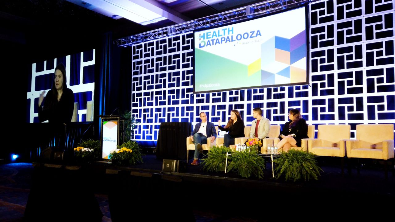 Downing, second from left, discusses health privacy and social media at Health Datapalooza in Washington.