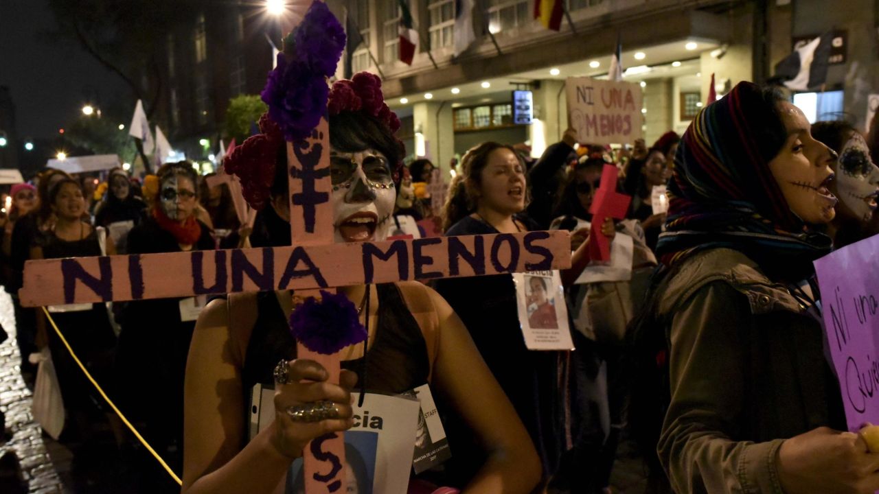 A previous protest over the rate of proesuctions over femicide in Mexico.