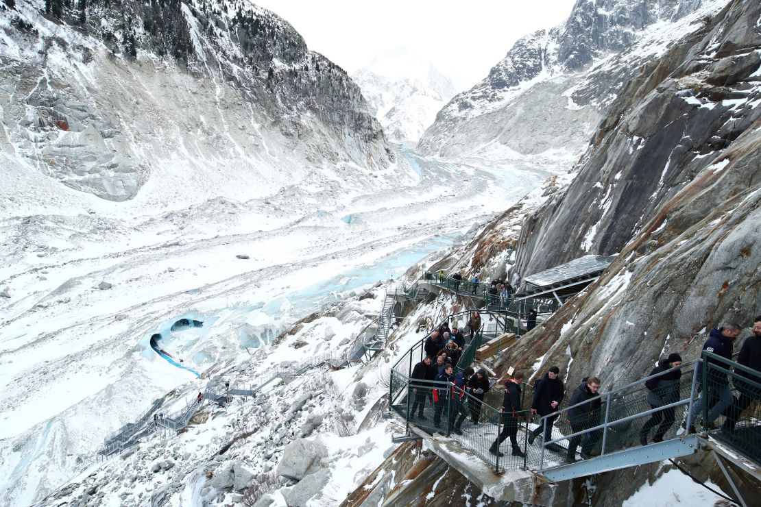 Like many of the world's glaciers, France's Mer de Glace is melting rapidly due to clmate change.