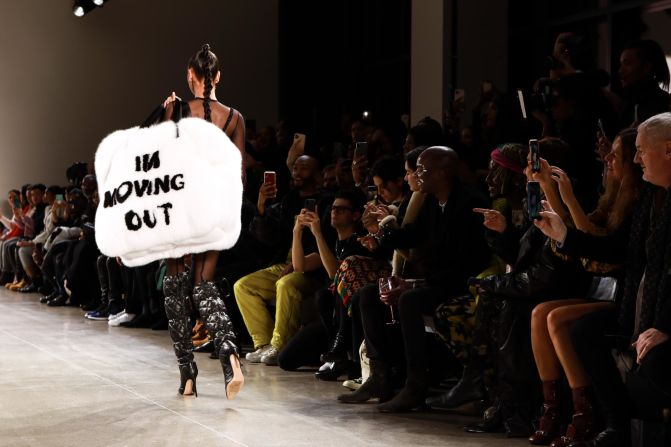 A model walks the runway for the Laquan Smith fashion show during New York Fashion Week at Spring Studios on February 08, 2020 in New York City.