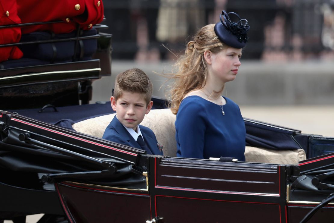 James, Viscount Severn and Lady Louise Windsor during Trooping The Colour, the Queen's annual birthday parade, on June 8, 2019 in London, England.  (Photo by Chris Jackson/Getty Images)