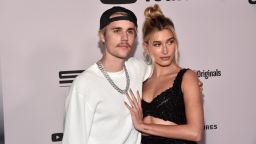 Justin Bieber and Hailey Bieber, here in  (Photo by Alberto E. Rodriguez/Getty Images)