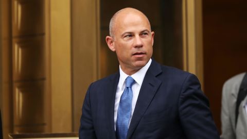 Celebrity attorney Michael Avenatti walks out of a New York court house after a hearing in a case where he is accused of stealing $300,000 from a former client, adult-film actress Stormy Daniels on July 23, 2019 in New York City. 