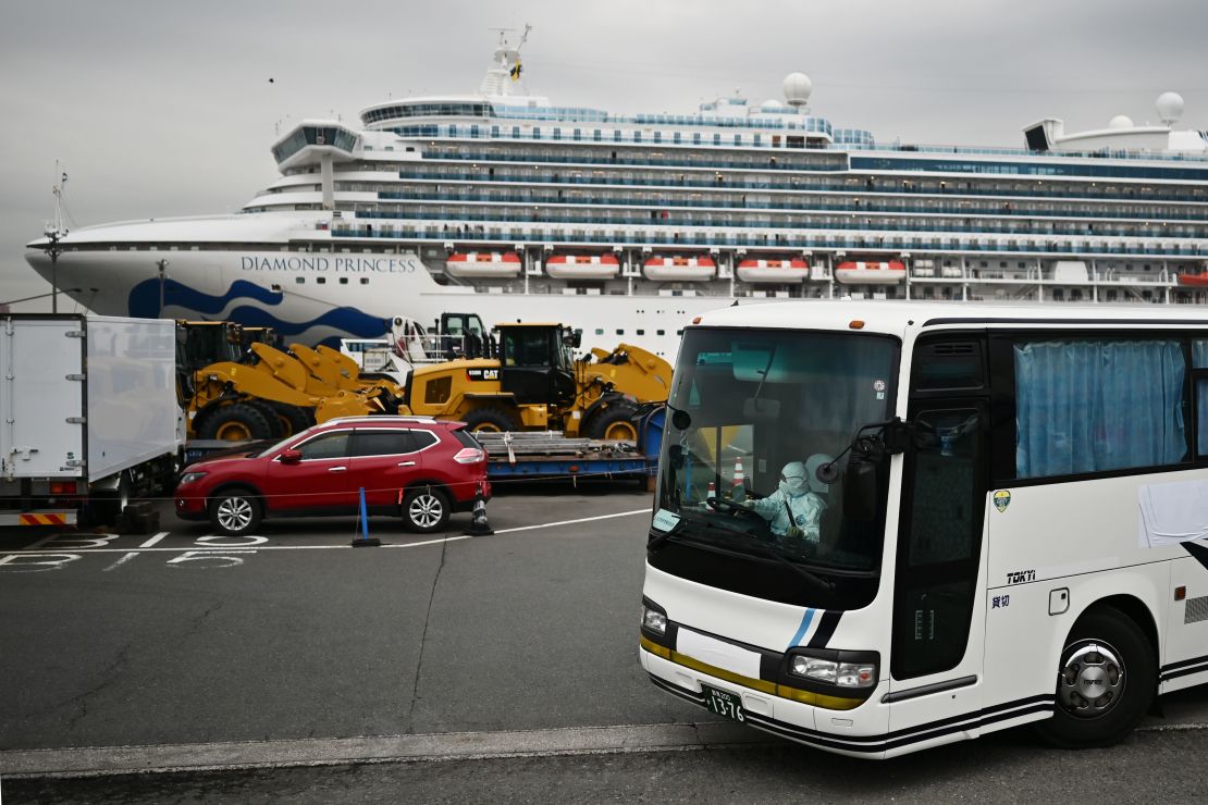 Passengers aboard the Diamond Princess were quarantined in Japan in February amid the coronavirus outbreak.