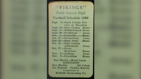The high school's football schedule for the 1956 season.