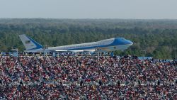 DAYTONA BEACH, FL - FEBRUARY 15:  Air Force One takes off with US President Geore W. Bush aboard after attending the NASCAR Nextel Cup Daytona 500 on February 15, 2004  at Daytona International Speedway in Daytona Beach, Florida. (Photo by Jonathan Ferrey/Getty Images)