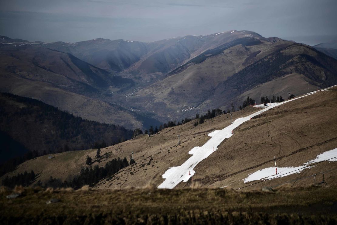 There was just enough snow to cover the ski slope in Superbagneres.