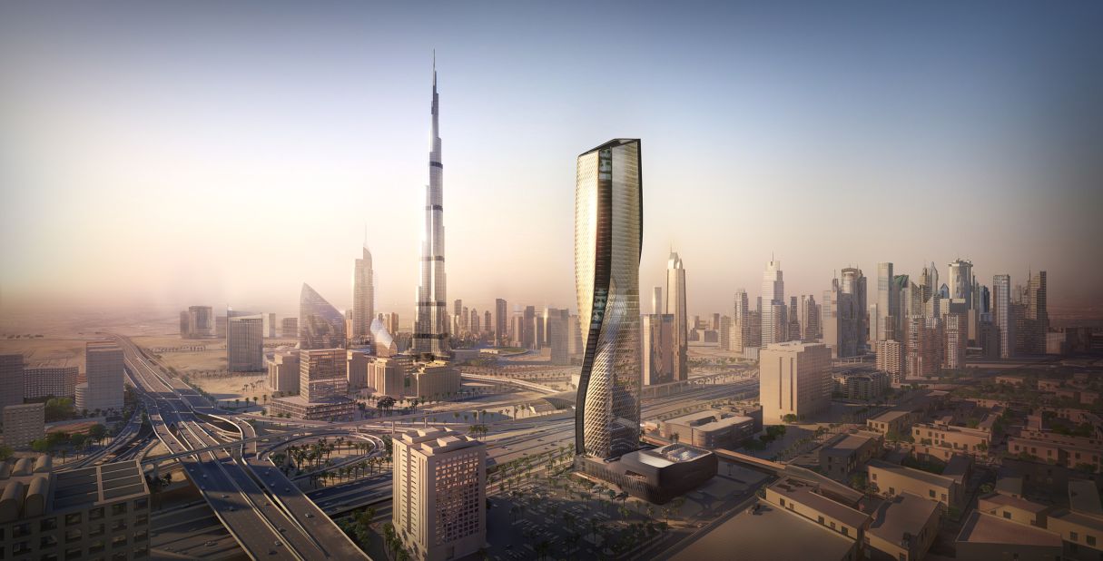 The 302-meter Wasl Tower in central Dubai will be complete in August 2021. The mixed-use development was designed with an emphasis on sustainability and social cohesion, say architects UNStudio. 