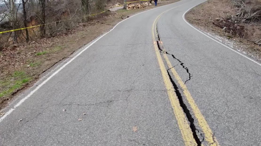 Glendale Road began to crack Monday, the fire department said.