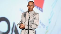 BERLIN, GERMANY - FEBRUARY 17: Laureus World Sportsman of the Year, British F1 driver Lewis Hamilton, with his award during the 2020 Laureus World Sports Awards show at Verti Music Hall on February 17, 2020 in Berlin, Germany. (Photo by Andreas Rentz/Getty Images for Laureus)