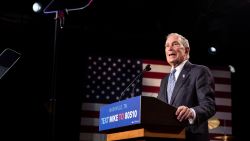 Democratic presidential candidate former New York City Mayor Mike Bloomberg delivers remarks during a campaign rally on February 12, 2020 in Nashville, Tennessee.