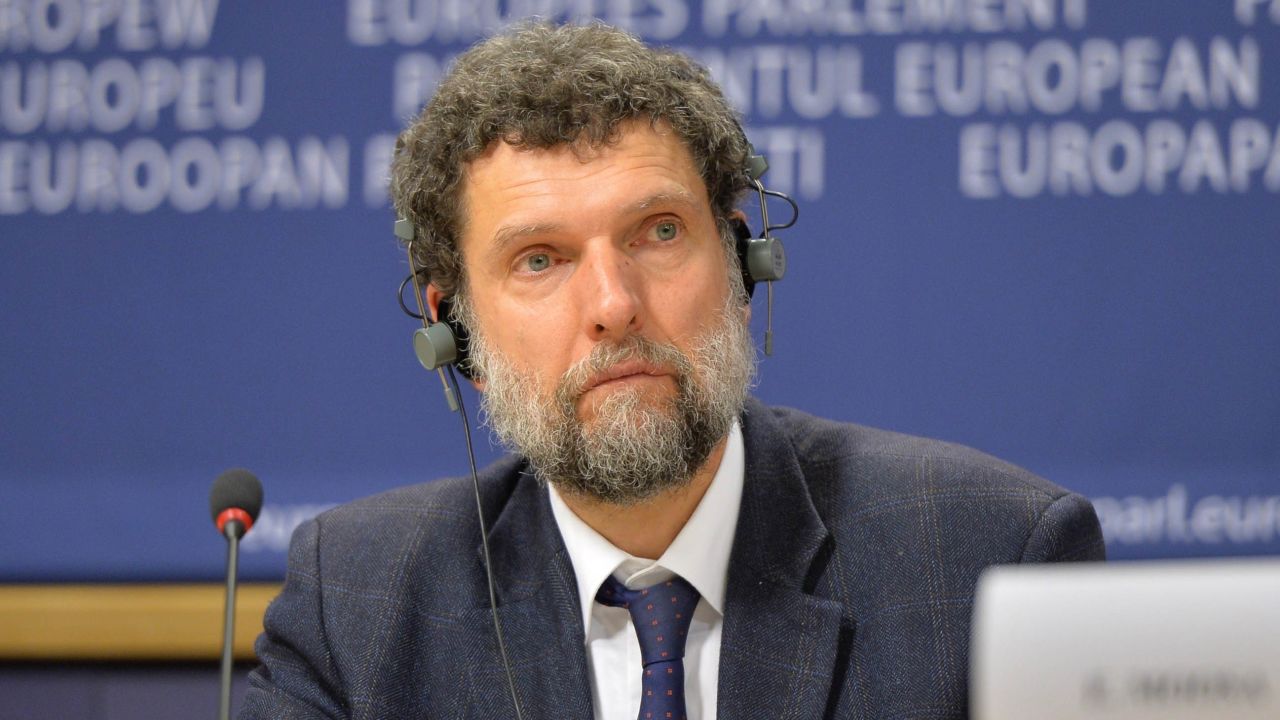 Turkish philanthropist Osman Kavala is pictured at a news conference in Belgium in December 2014.