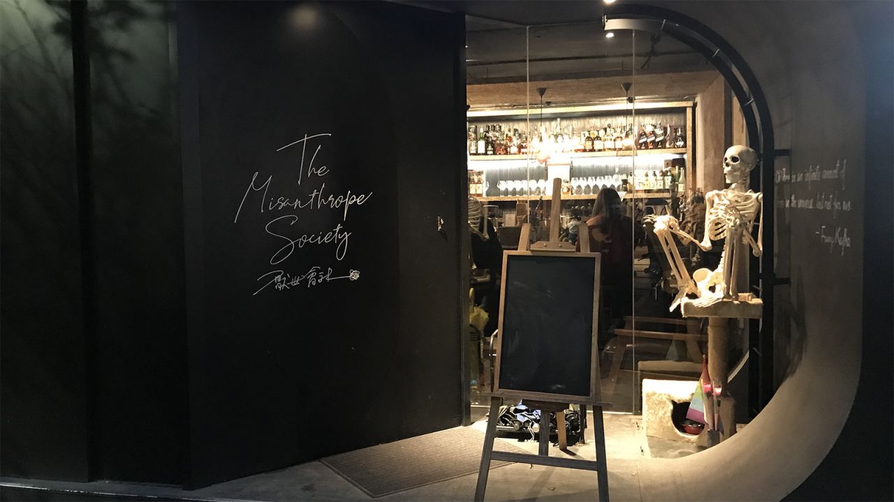 <strong>The Misanthrope Society: </strong>A skeleton welcomes visitors to The Misanthrope Society, a bar/cafe that offers drinkers and diners a respite from other people. The quirky addition to Taipei's bar scene serves up creative cocktails, black humor and a dislike of humankind.