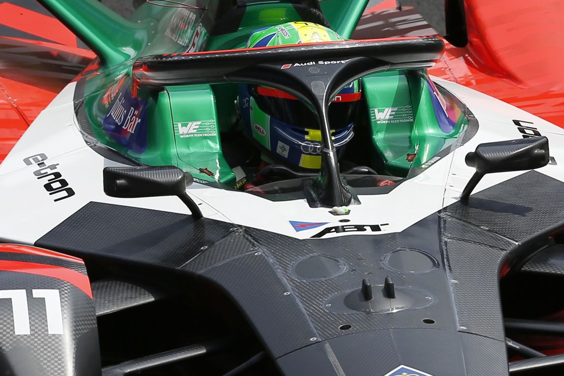 Lucas Di Grassi drives during the ePrix in Santiago, Chile.