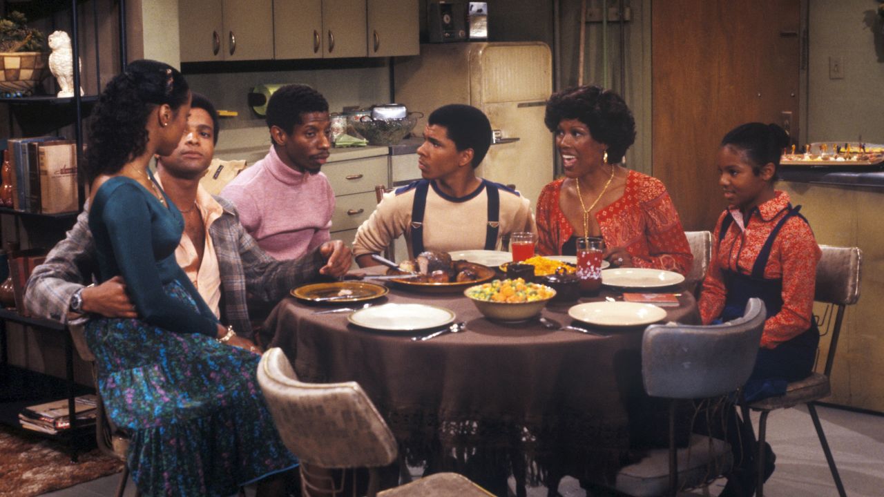 BernNadette Stanis, Ben Powers, Jimmie Walker, Ralph Carter, Ja'Net DuBois and Janet Jackson in "Good Times."