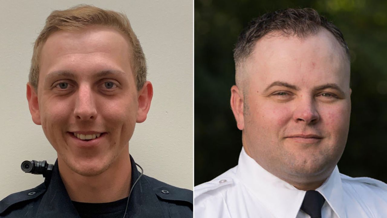 Officers Konner Gabbitas, left, and Brett Wagstaff