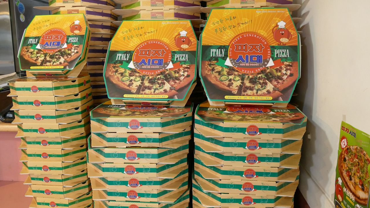 <strong>Sky Pizza: </strong>The mom-and-pop pizzeria, first opened 17 years ago, provided the film crew with the stacks of green and orange pizza boxes that father Kim Ki-taek (Song Kang Ho) folds in the movie.
