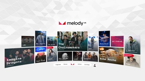 Browsing MelodyVR content on a headset. 
