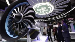 SHANGHAI, CHINA - NOVEMBER 05: People look at a LEAP engine demonstration model from General Electric Company on day one of the 2nd China International Import Expo (CIIE) at the National Exhibition and Convention Center on November 5, 2019 in Shanghai, China. More than 3,000 companies from over 150 countries and regions participate in The 2nd China International Import Expo (CIIE) from November 5 to 10 in Shanghai. (Photo by Zhang Hengwei/China News Service/VCG via Getty Images)