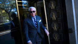 WASHINGTON, DC - NOVEMBER 13:  Trump associate Roger Stone departs the courthouse for lunch during his trial on November 13, 2019 in Washington, DC. Stone has been charged for witness tampering, lying to and obstructing Congress,  in a case that originated from the special counsel investigation into Russian interference in the 2016 election.  Stone has pleaded not guilty to all charges.(Photo by Mark Makela/Getty Images)