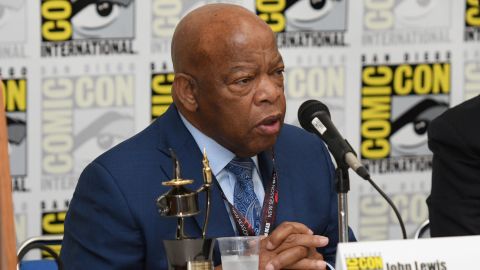 Rep. John Lewis speaks at a panel for his book series "March" at Comic-Con International in San Diego. 