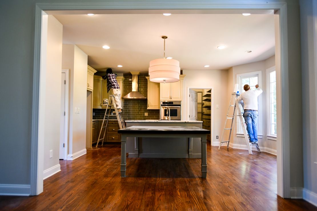 A home undergoing repair and renovations in Smyrna, Georgia. (Edward M. Pio Roda/CNN)