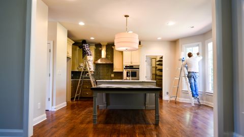 A home undergoing repair and renovations in Smyrna, Georgia. (Edward M. Pio Roda/CNN)
