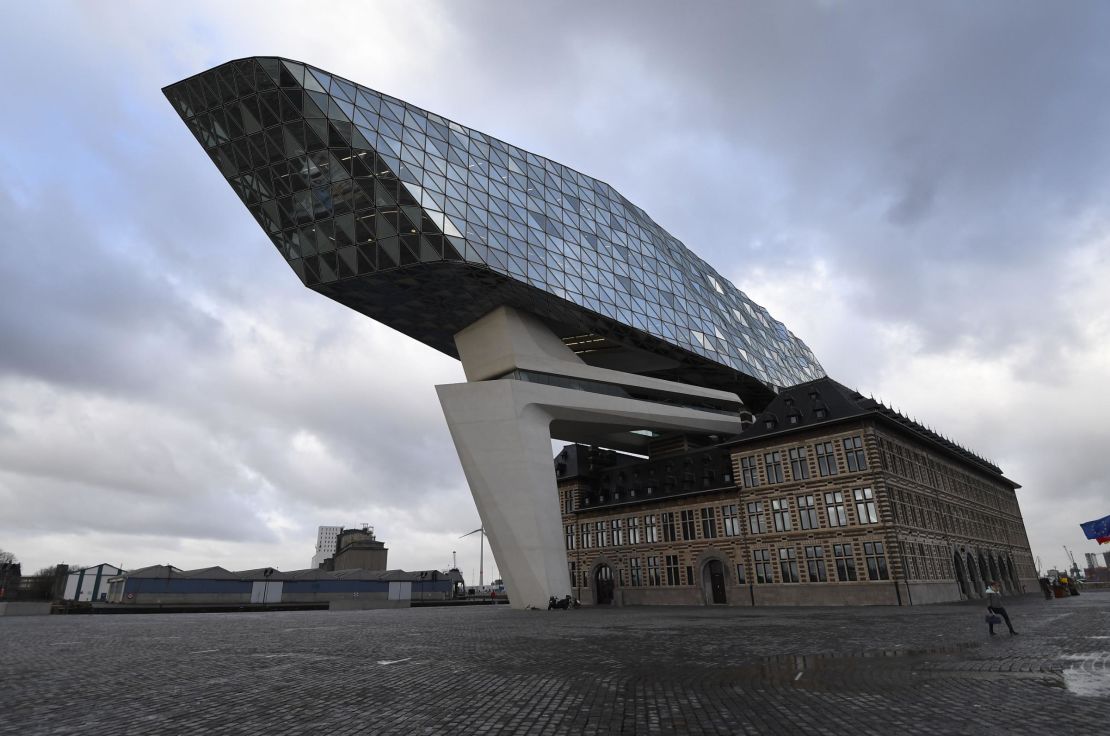  Antwerp Port Authority with its elevated extension designed by British-Iraqi architect Zaha Hadid