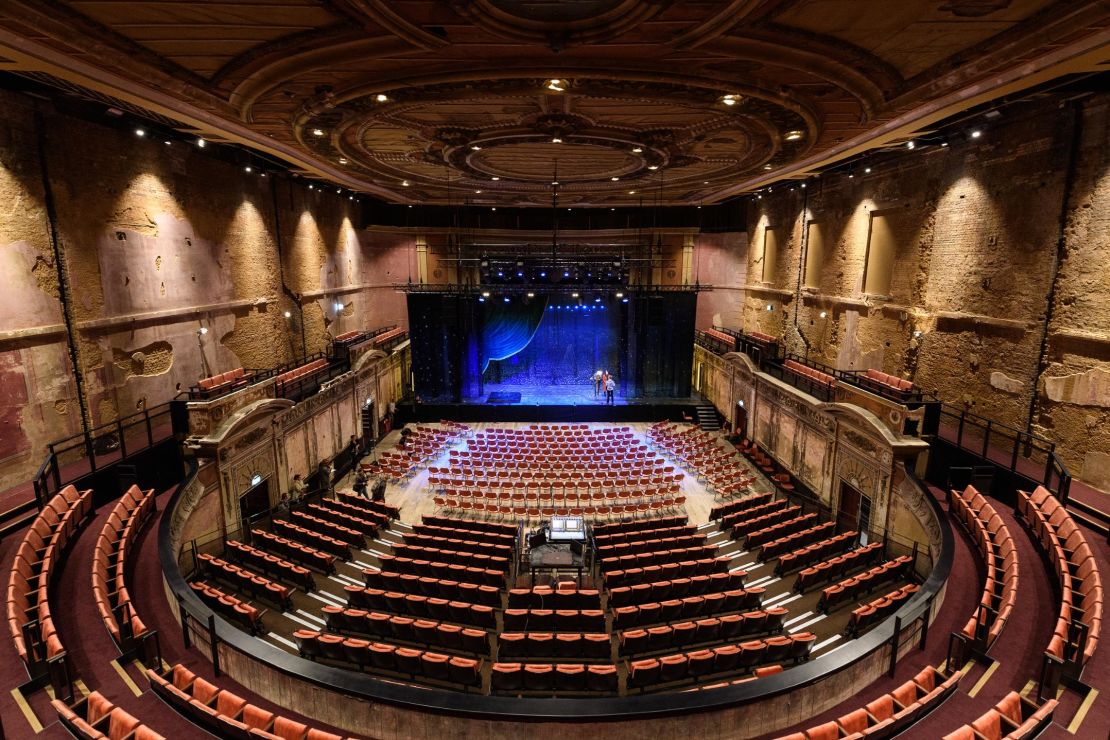 Alexandra Palace Theatre in London, England, where layers of change have been preserved on the walls