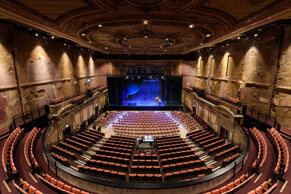  Alexandra Palace Theatre in London, England, where layers of change have been preserved on the walls 