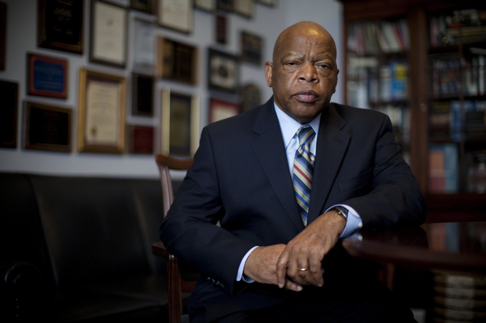 Lewis poses for a photo at his offices in Washington, DC, in March 2009.