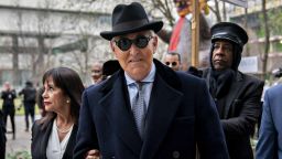 Roger Stone, former adviser to Donald Trump's presidential campaign, center, and his wife Nydia Stone arrive at federal court in Washington, D.C., U.S., on Thursday, Feb. 20, 2020. Stone's sentencing on Thursday is shaping up as a test of judicial independence after President Donald Trump inserted himself in the court's deliberations over the fate of his longtime confidant. Photographer: Andrew Harrer/Bloomberg via Getty Images